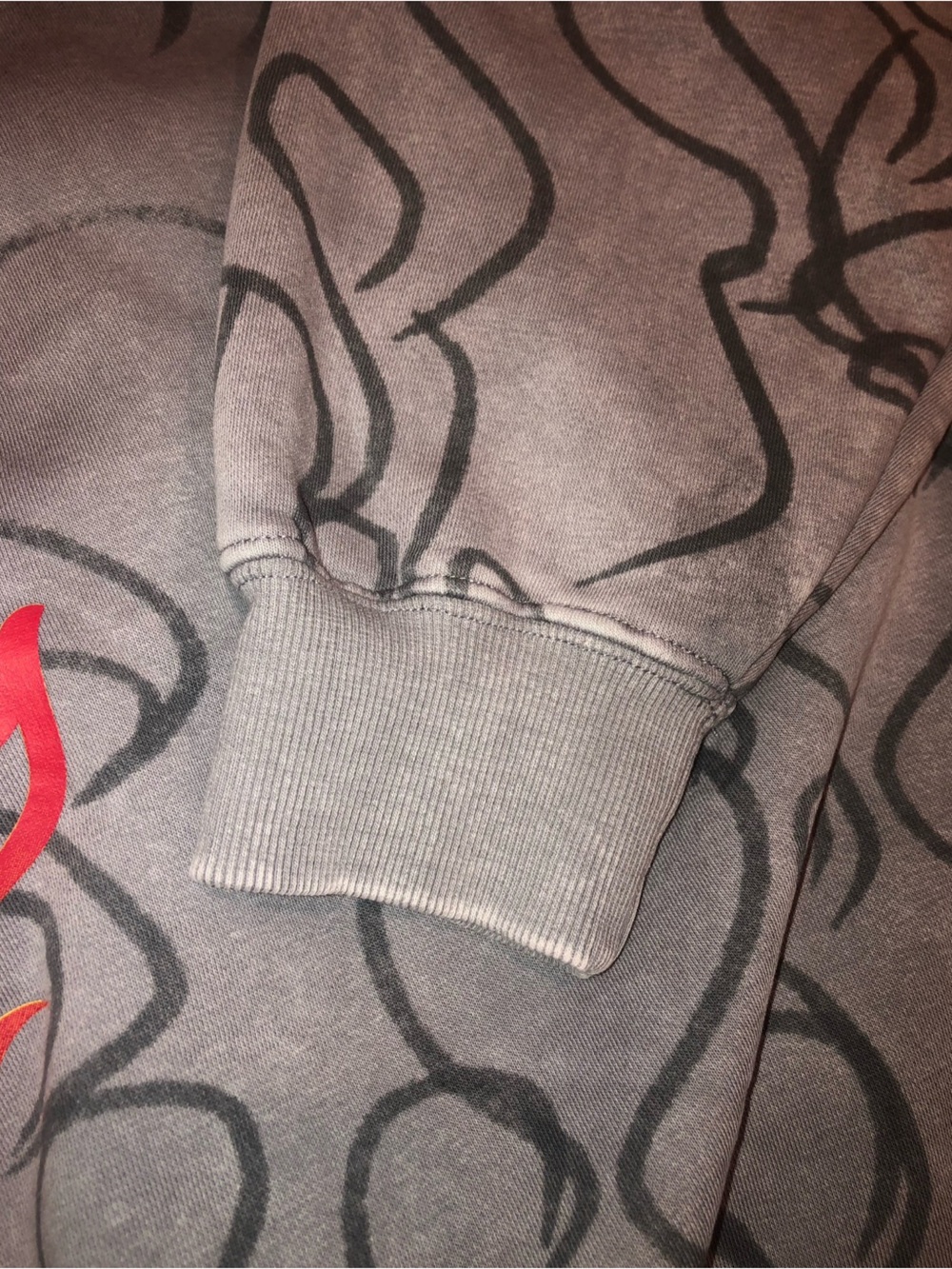 Von Dutch Hoodie Gray with Flame Dice & 8-Ball - Picture 8 of 10